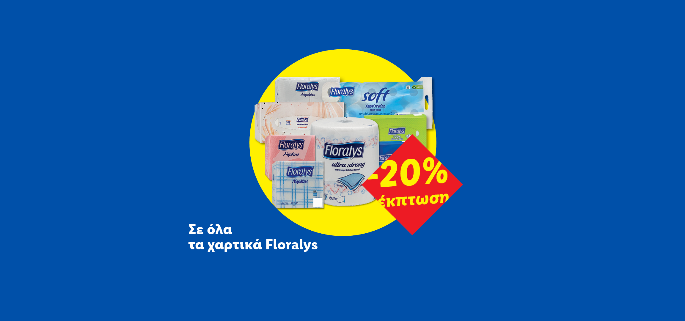 Προϊόντα χαρτιού με έκπτωση 20%.