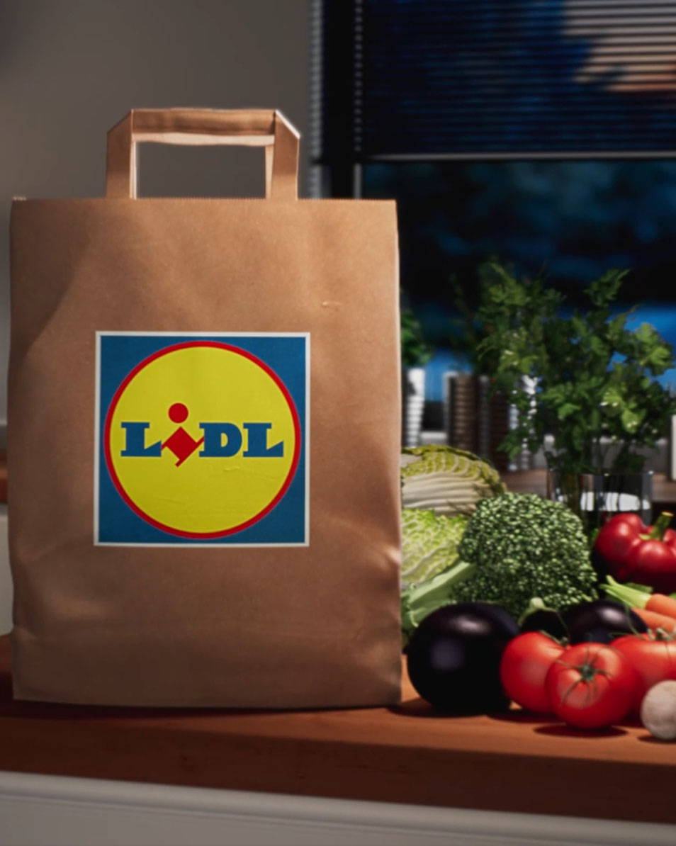 Τσάντα Lidl με λαχανικά.